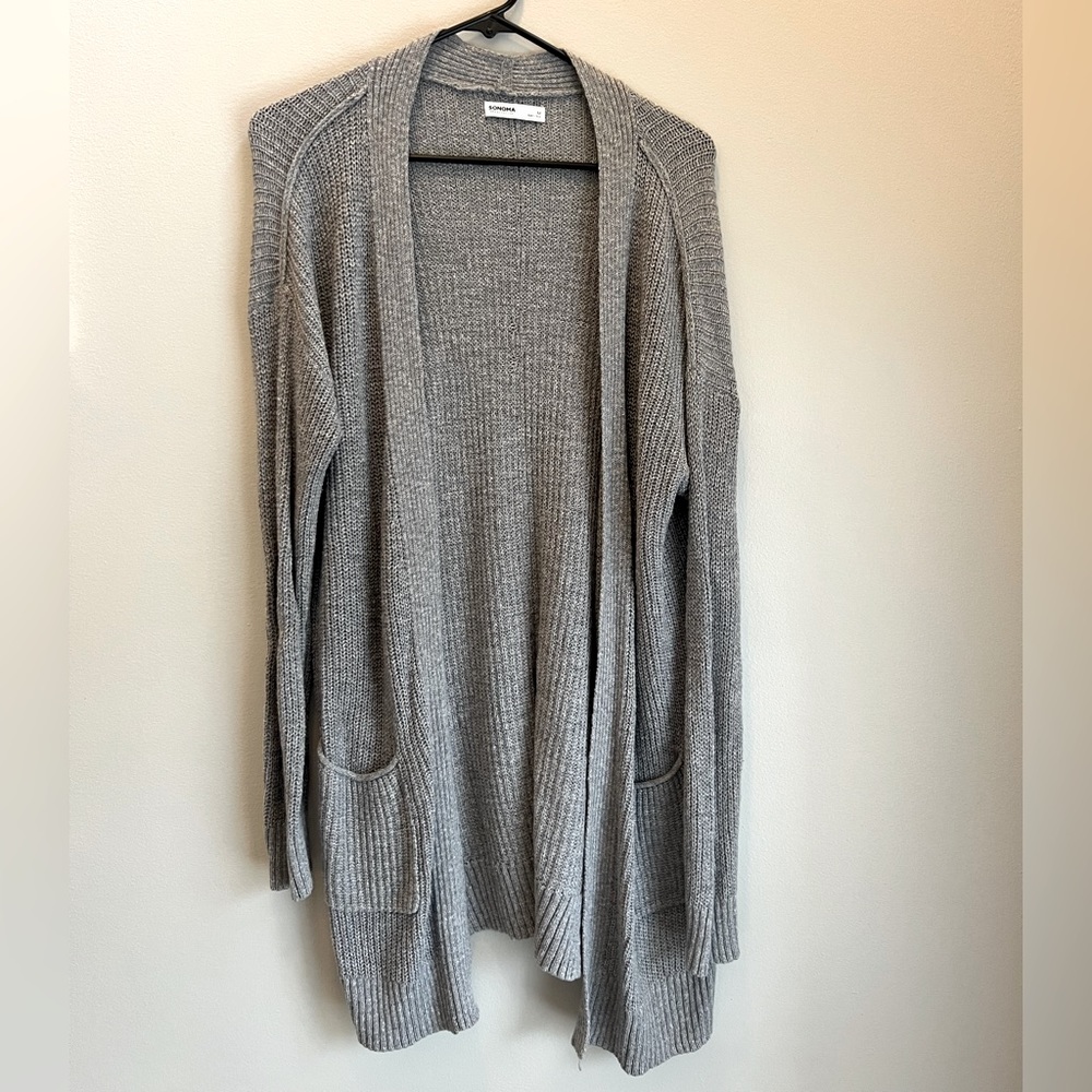 SONOMA Gray Tunic Cardigan Sweater Size M